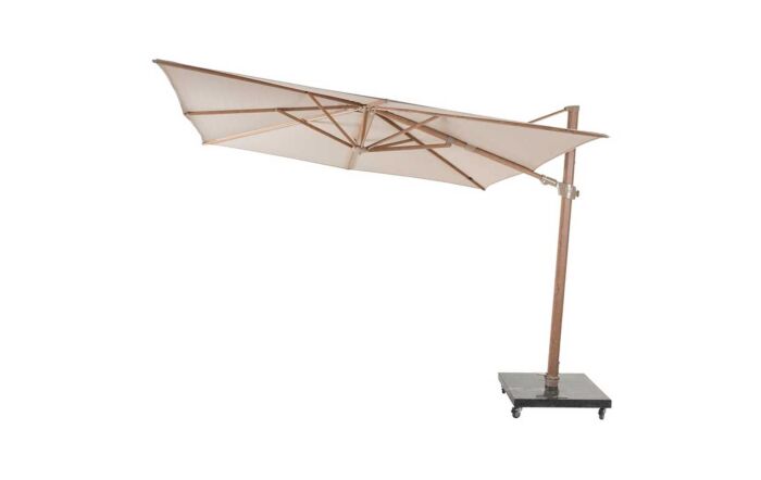 Four Seasons Outdoor Hacienda 300 x 400 cm Wood Look Parasol with 125kg Siesta Granite Base - Sand Four Seasons Outdoor Hacienda 300 x 400 cm Wood Look Parasol with 125kg Siesta Granite Base - Sand