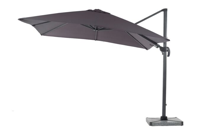 Bramblecrest Lichfield 2.7m Square Grey Cantilever Parasol - includes Granite Base & Grey Protective Cover