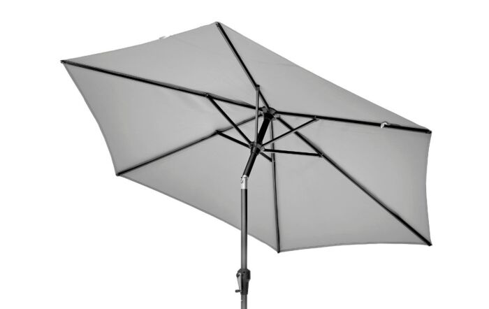 Platinum Riva 3mt Luna Grey Parasol & 40kg Grey Ceramica Wheeled Base