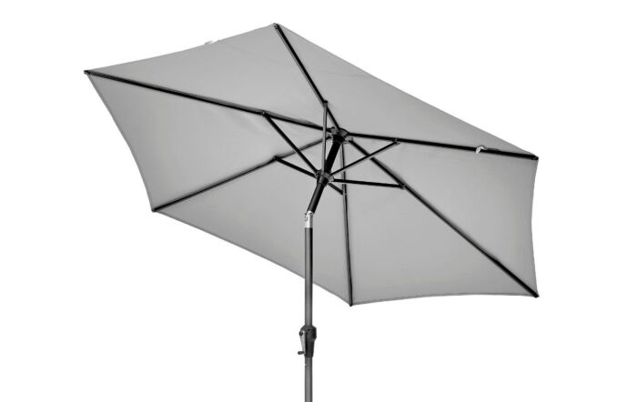 Platinum Riva Luna Grey 2.5mt Parasol And 40kg Wheeled Base
