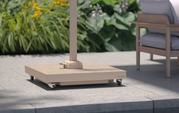 Platinum Ceramica 90kg Wheeled Parasol Base - Sandstone