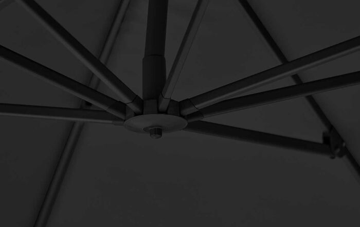 Platinum Challenger T2 Faded Black 3.5 X 2.6 Free Arm Parasol & 90kg Wheeled Base