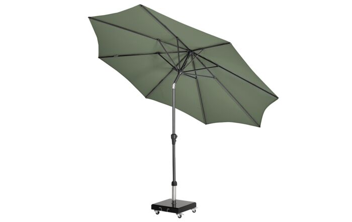 Platinum Riva 3m Round Parasol with Base - Olive Platinum Riva 3m Round Parasol with Base - Olive