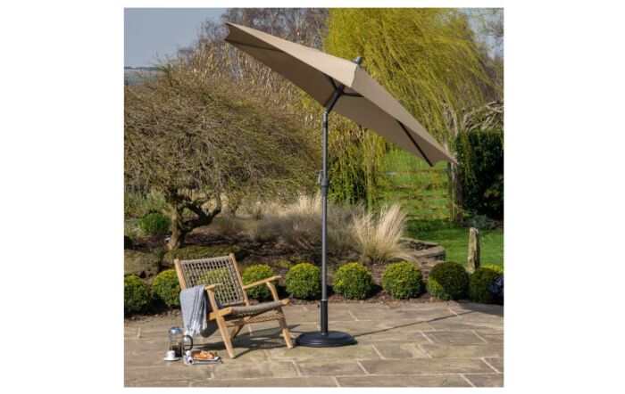 Platinum Riva Taupe 2.5mt Parasol & 40kg Wheeled Base