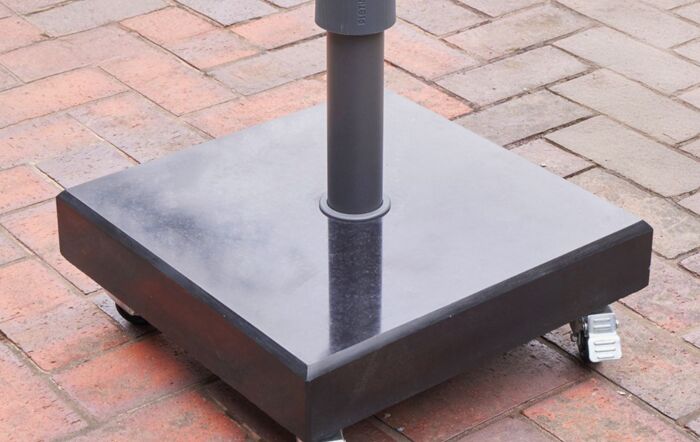 Platinum Riva Round Champagne 3.5mt  Parasol And 40kg Wheeled Base