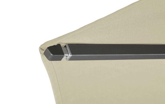 Platinum Riva 3mt Round Champagne Parasol & 40kg Black Wheeled Base