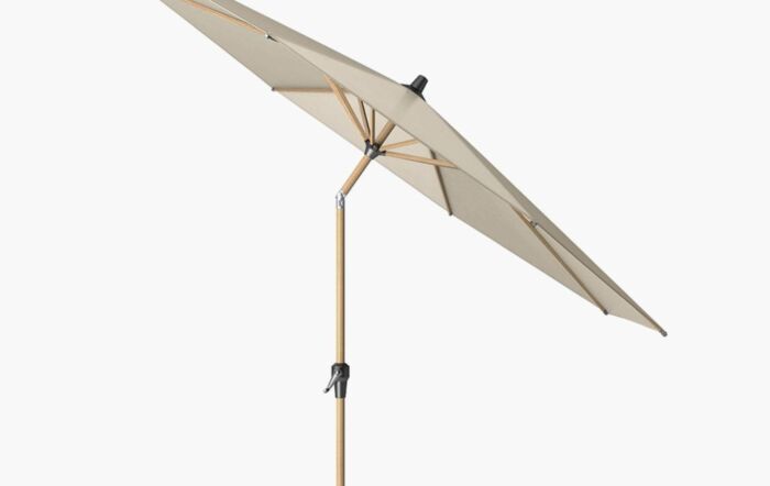 Platinum Riva Teak Round 3m Champagne Parasol