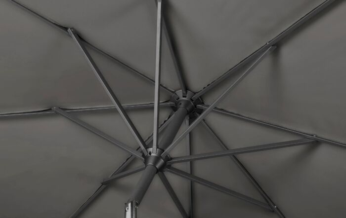 Platinum Riva Premium Faded Black 3mt Parasol And 40kg Wheeled Base