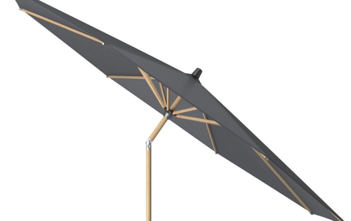 Platinum Riva 3mt Teak Anthracite Parasol & 40kg Wheeled Base