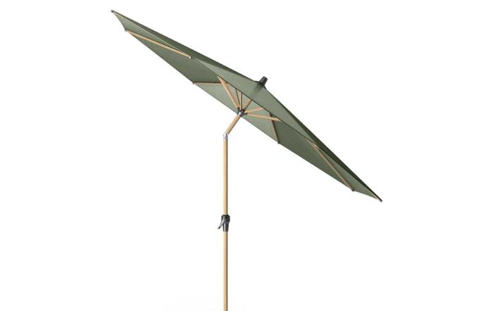 Platinum Riva Teak 3m Round Centre Pole Parasol - Olive Green