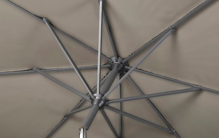Platinum Riva 3mt Premium Havana Taupe Parasol & 40kg Wheeled Base