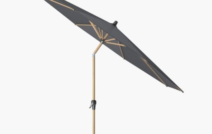 Platinum Riva Round Teak 3m Anthracite Parasol And 15kg Base