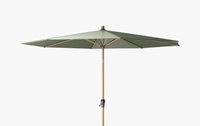 Platinum Riva 3m Teak Round Olive Parasol And 15kg Base