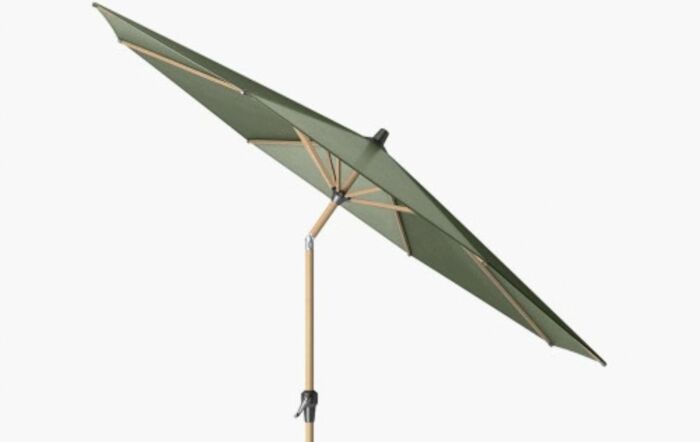 Platinum Riva 3m Teak Round Olive Parasol And 15kg Base