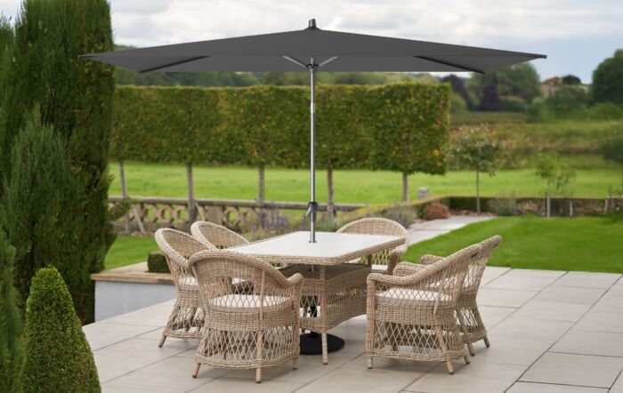 Platinum Riva Anthracite 3 x 2mt Parasol & 40kg Black Wheeled Base