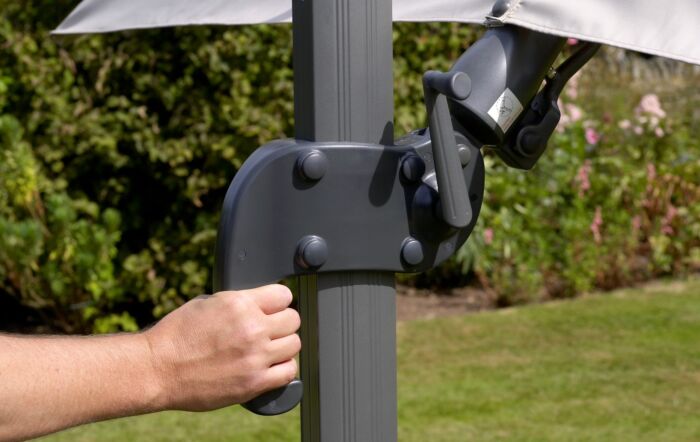 Bramblecrest Truro 3M Square LED Sand Parasol - includes Granite Base & Cover