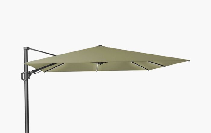 Platinum Glow Challenger T2 Square 3m Premium Lush Green Free Arm Parasol
