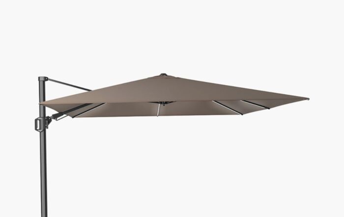 Platinum Glow Challenger Square T2 3m Havana Taupe Premium Free Arm Parasol Platinum Glow Challenger Square T2 3m Havana Taupe Premium Free Arm Parasol
