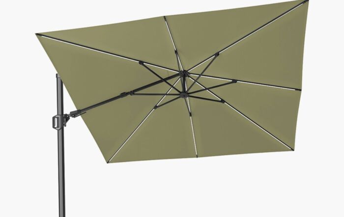 Platinum Glow Challenger T2 Square 3m Premium Lush Green Free Arm Parasol