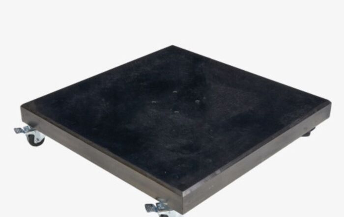 Platinum Challenger Teak Champagne T2 3m Square Free Arm Parasol & 90kg Wheeled Base