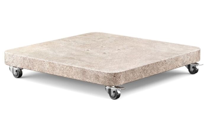 Platinum Nexus T2 3m Square Cantilever Parasol With Venezia 90kg Ceramic Wheeled Base - Sandstone/Champagne