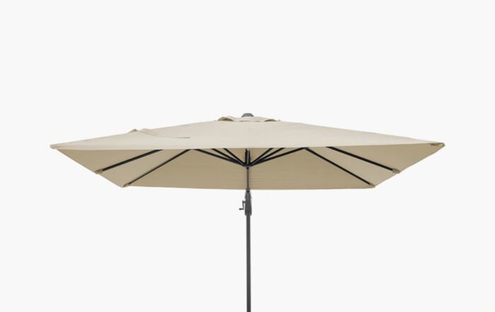 Platinum Voyager T2 Square 2.7m Champagne Free Arm Parasol & 90kg Wheeled Granite Base