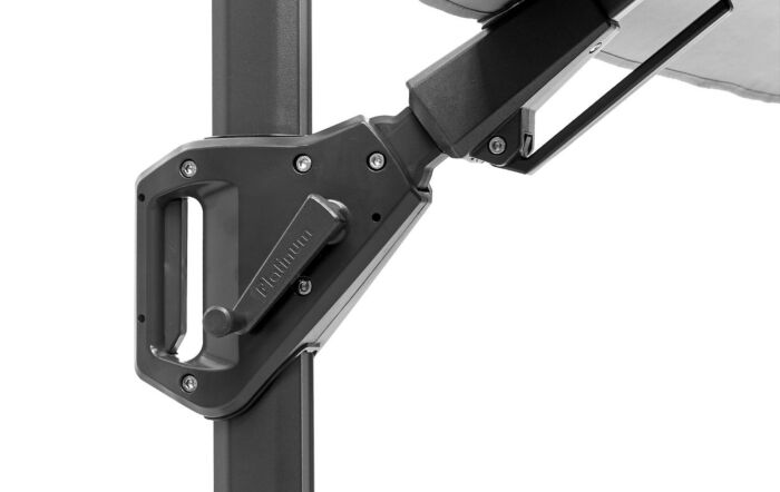 Platinum Voyager T2 2.7m Cantilever Parasol with 90kg Wheeled Granite Base - Luna Grey