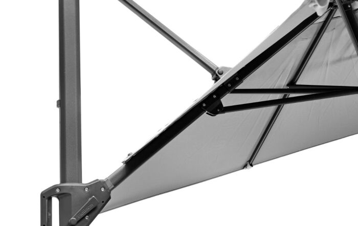 Platinum Voyager T1 3m Round Luna Grey Free Arm Parasol With 90kg Wheeled Base