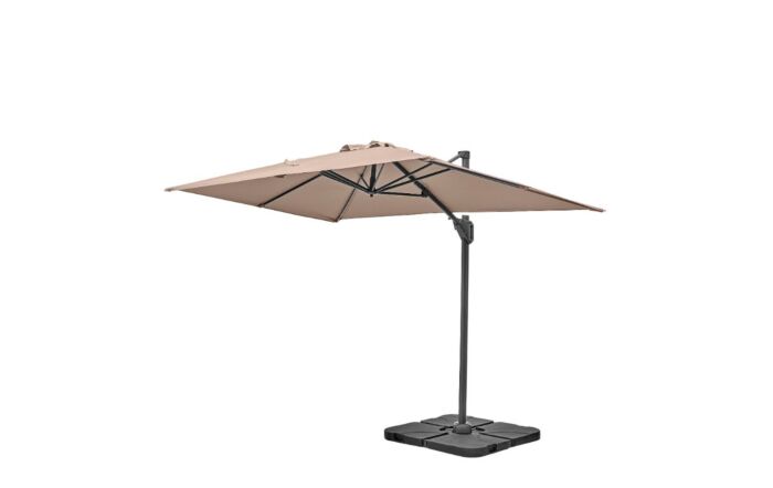 Platinum Voyager T1 3m x 2 m Rectangular Taupe Free Arm Parasol With 90kg Wheeled Base