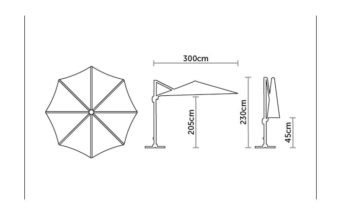 Bramblecrest Chichester 3M Round Sand Parasol - includes Granite Base and Free Cover